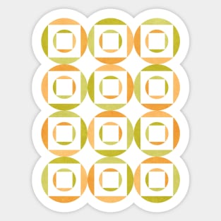 Geometric Shapes Green Orange Sticker